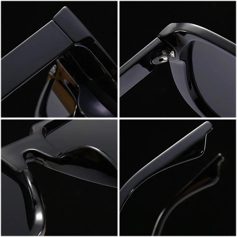 Ретро Квадратные Солнцезащитные Очки Персонализированные Унисекс Модные Пилотские Ветрозащитные Цельные Большой Ободок Цветные Солнечные Очки UV400