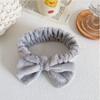 Soft Bow Make Up Hairband Coral Fleece Cosmetic Headbands Elastic Face Wash Headwear  Women