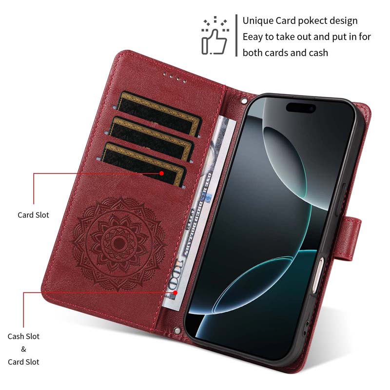 Кожаный чехол-книжка для Motorola Moto G56 G86 G57 G67 G77 G06 Power G15 G05 G35 G55 G75 G85 5G с рисунком Мандала Цветок