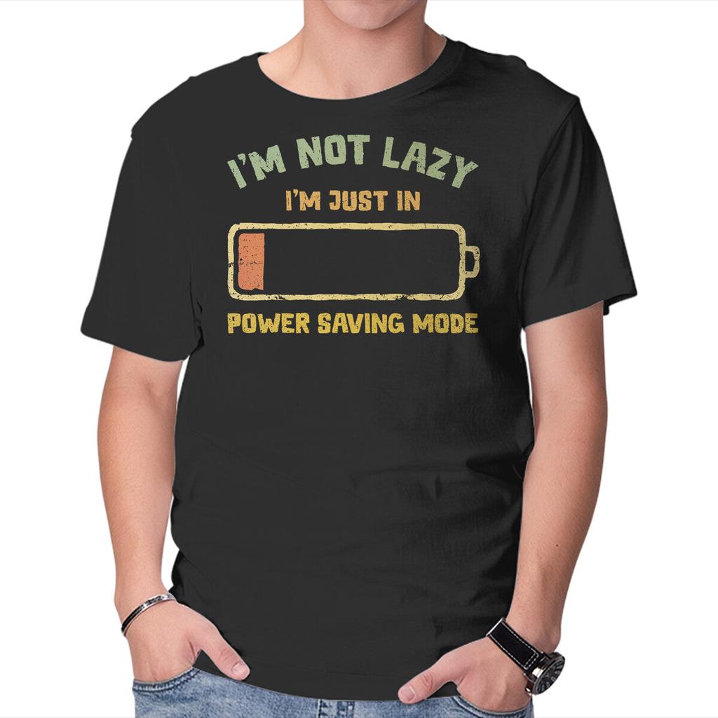 Unisex Crew Neck T-Shirt I'm In Power Saving Mode Graphic Short Sleeve Casual Tee