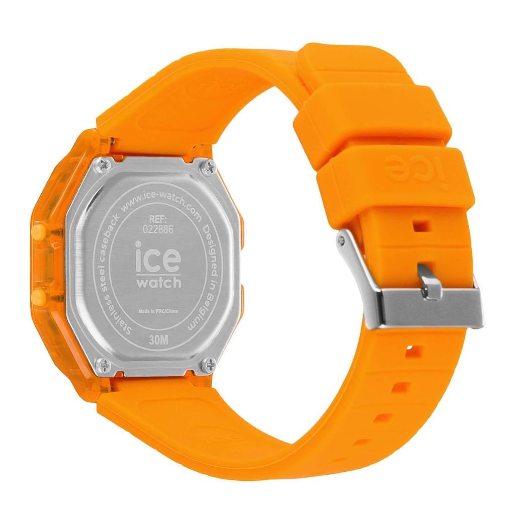 Авторизованный дистрибьютор часы Ice watch 022886 ICE digit retro neon orange clear small 32mm [Ice watch] мужские женские