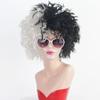 Черно-белый смешанный цвет короткий ролл высококачественный синтетический парик | Стиль ведьмы на Хэллоуин, пушистые средней длины мелкие кудри
