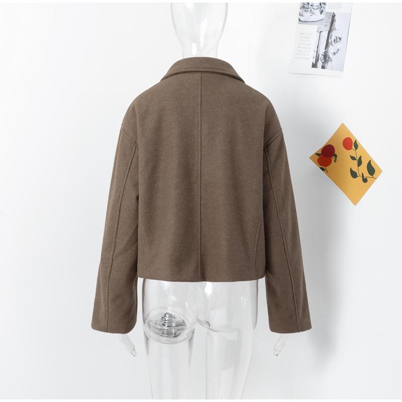 Модная коричневая куртка на молнии для женщин, элегантные короткие пальто с длинным рукавом и лацканами, женская винтажная одежда 2025 года, новая весна-осень, женская уличная верхняя одежда