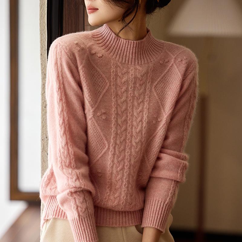 Женский кашемировый свитер Qinghe Cashmere 30% кашемир 70% шерсть Осень и Зима Пуловер Теплый и Модный