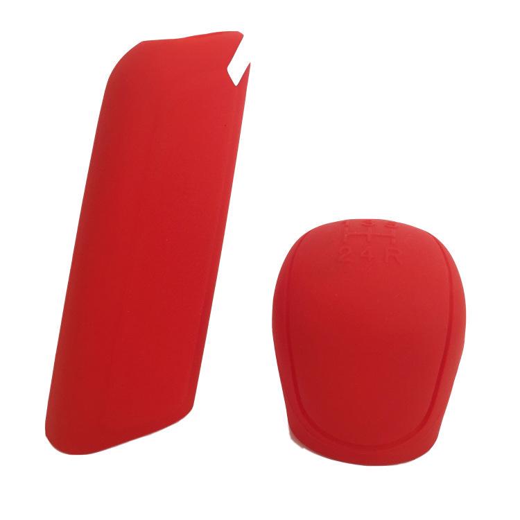 2Pcs Universal Manual Car Silicone Gear Head Shift Knob Cover Shift Collars Handbrake Brake Case