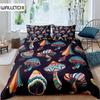 Girls Mushroom Comforter Cover Cartoon Duvet Cover Twin Size Kawaii Bedding Set Wild Garden Species Plant Polyester Quilt Cover