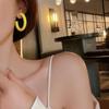 Earrings for Women Popular Hoop Earrings Large Thick Round Simple Gold Square Large Neon Color Red Red Black White White Green Green Blue Blue Pink