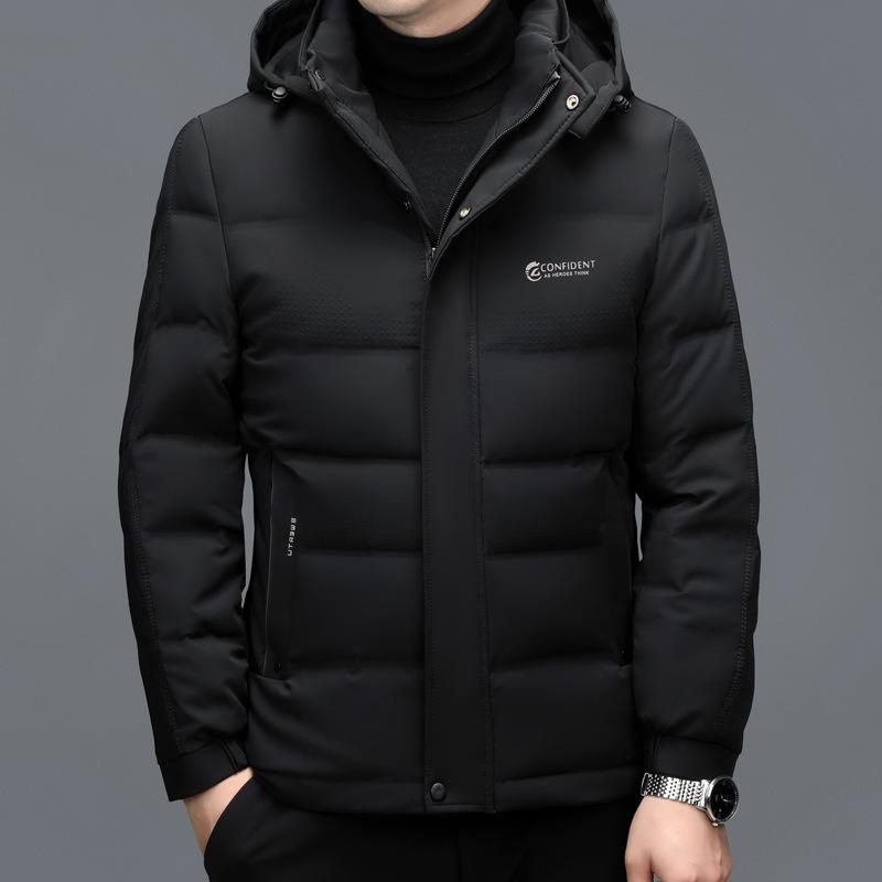 Winter New Men's Thickened Down Jacket Men's Middle-aged Men's Casual Removable Hat Casual Warm Men's Jacket