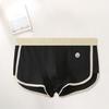 Men Boxer Underwear Mid-rise Elastic Waistband Color Shorts Ribbed Briefs U-convex Patchwork Panties Daily Wear