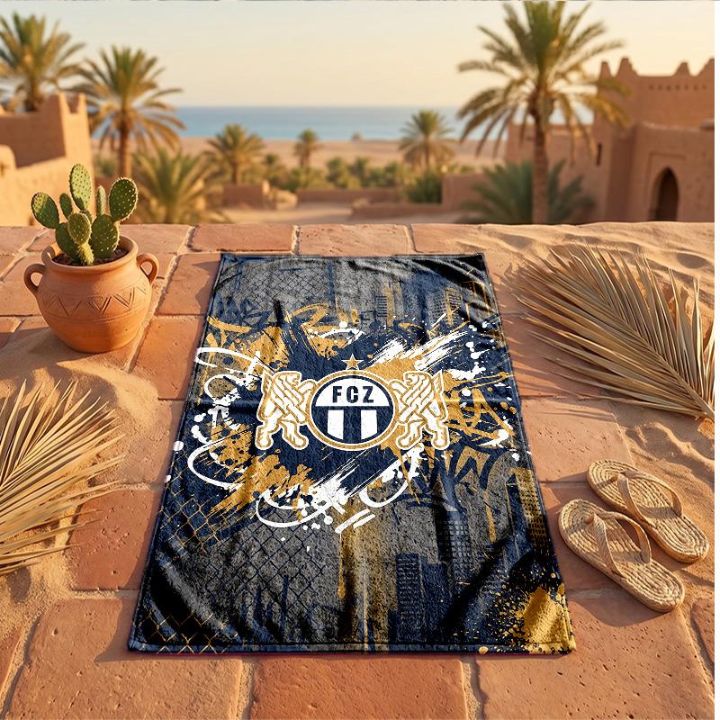FC Zürich Print Microfiber Beach Towel Quick Dry Absorbent Large Towel For Beach Swimming Travel