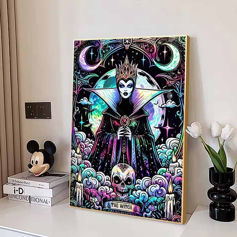 Disney 5D DIY Алмазная живопись Злая Королева Темный Неон Стиль Таро Иллюстрация Полный Круг Алмазная Мозаика Мультяшная Собака Вышивка Искусство Картина Домашний Декор
