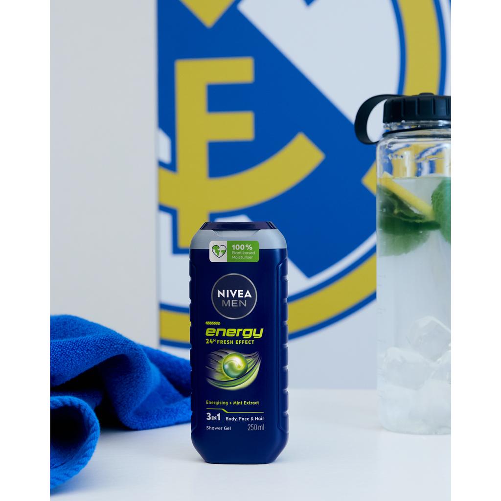 Nivea Men Energy 3W1 Żel Pod Prysznic Męski Do Twarzy, Ciała I Włosów 250 Ml