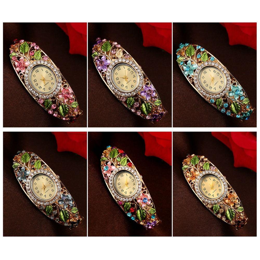 Quartz Movement Flower Watch Alloy Quartz Bracelet Wristwatch Casual Occasion