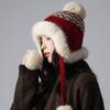 Осенне-зимняя шапка женская милая шапка бини с помпоном защита ушей теплая шапка