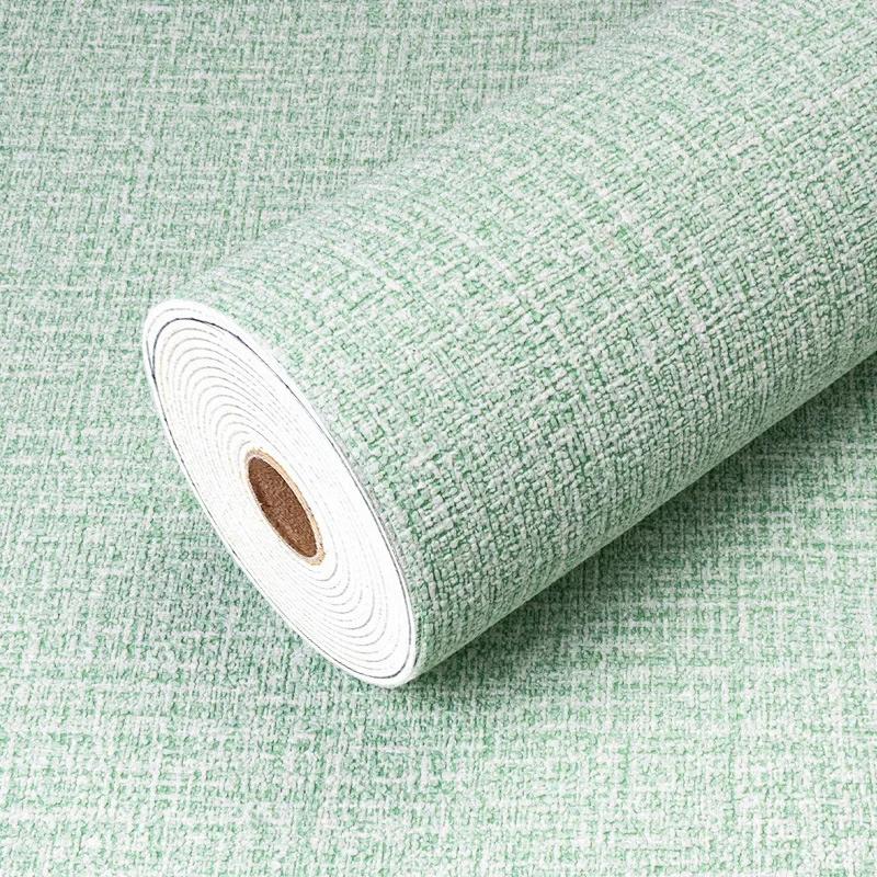 50смX10м/2,8м Лен 3D Пена Самоклеящаяся ПВХ Однотонная Утолщенная Водонепроницаемая Фоновая Стена Ремонт Обои Наклейка на Стену