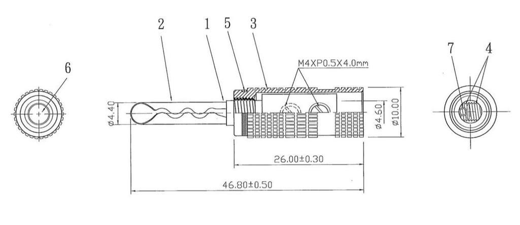 ONKODO BP-146B Неокрашенные, непокрытые банановые разъемы типа BFA (Фосфорная бронза) (4 шт)