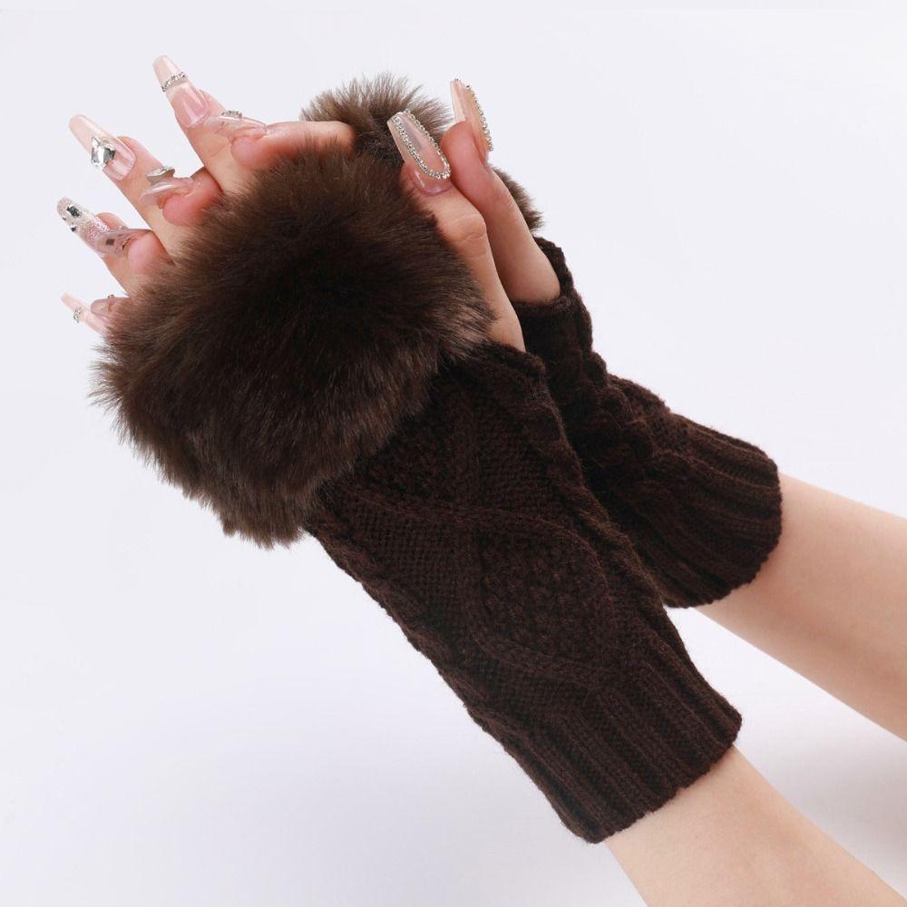 Зимние теплые рукавицы Twist, толстые теплые длинные варежки, перчатки без пальцев, женские перчатки, длинные вязаные перчатки