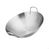 Multifunctional Double Handle Stainless Steel Frying To Clean Thickened Wok Pot Chinese Household