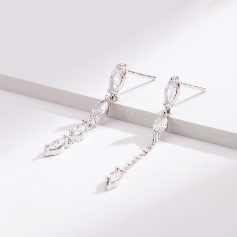 Tancise 925 Sterling Silver Zircon Earrings Drop Earrings For Women Wedding Party Gifts