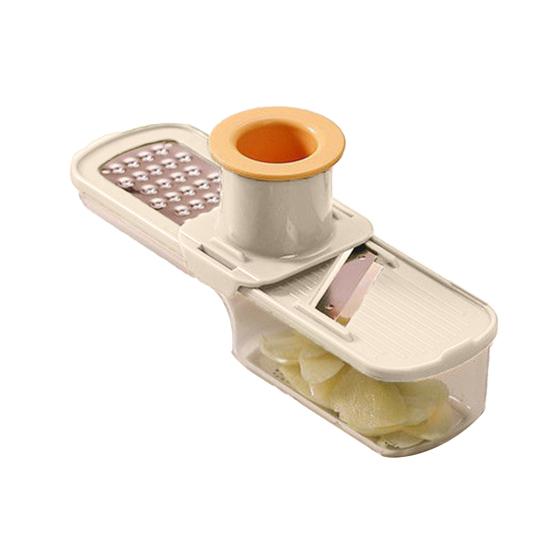 Мини-овощерезка с защитой для рук, лезвия из нержавеющей стали, 3-в-1: нарезка, шинковка, измельчение, маленькая овощерезка-кубиками