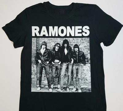 Члены группы Ramones Тяжелый Хлопок Черный Полный Размер Унисекс Футболка MM075 Унисекс Футболка