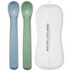Nature Love Mere Baby Food Spoon Stage 2, 2 Types + Case Set, Soft Blue, Soft Green (spoon), 1 Set