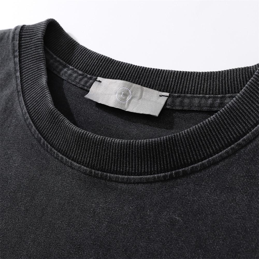 Мужская футболка с короткими рукавами и принтом аниме-персонажей, свободная и повседневная, летняя потертая футболка с круглым вырезом, уличный модный топ