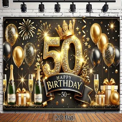 1 шт. Баннер-фон для 50-летия, подходит для празднования дня рождения, принадлежности/украшения для вечеринки, семейные встречи