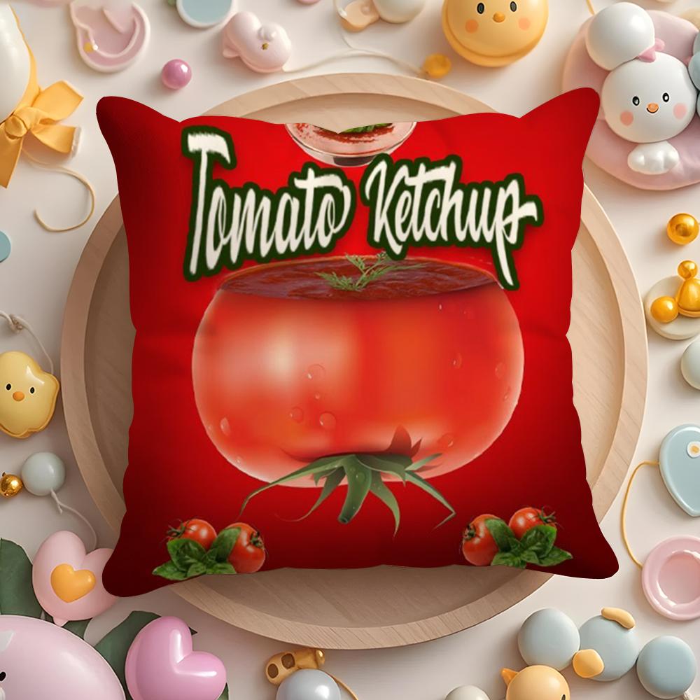 Pikpaka Funny K-Ketchup L-Label Cushion Cover Plush Fabric Soft Double-Sided Printed Sofa Warm Winter Home Gift Pillow Cover