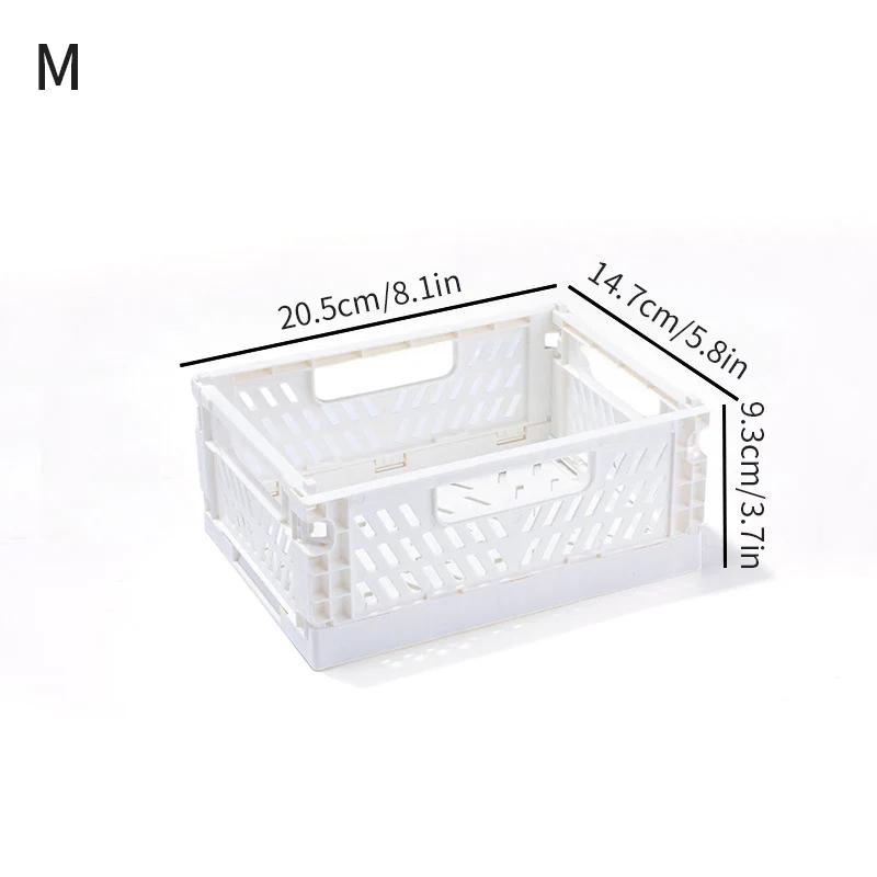 1-3pcs Plastic Foldable Storage Crate Folding Box Basket Stackable Jewellery Toys Boxes Organizer Cosmetic Drawer Case Portable