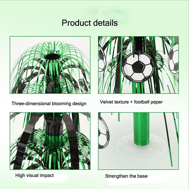 3D Football Theme Table Decoration Flower Bouquet Ornament Fan Party Desktop Decor Competition Atmosphere Props 2pcs