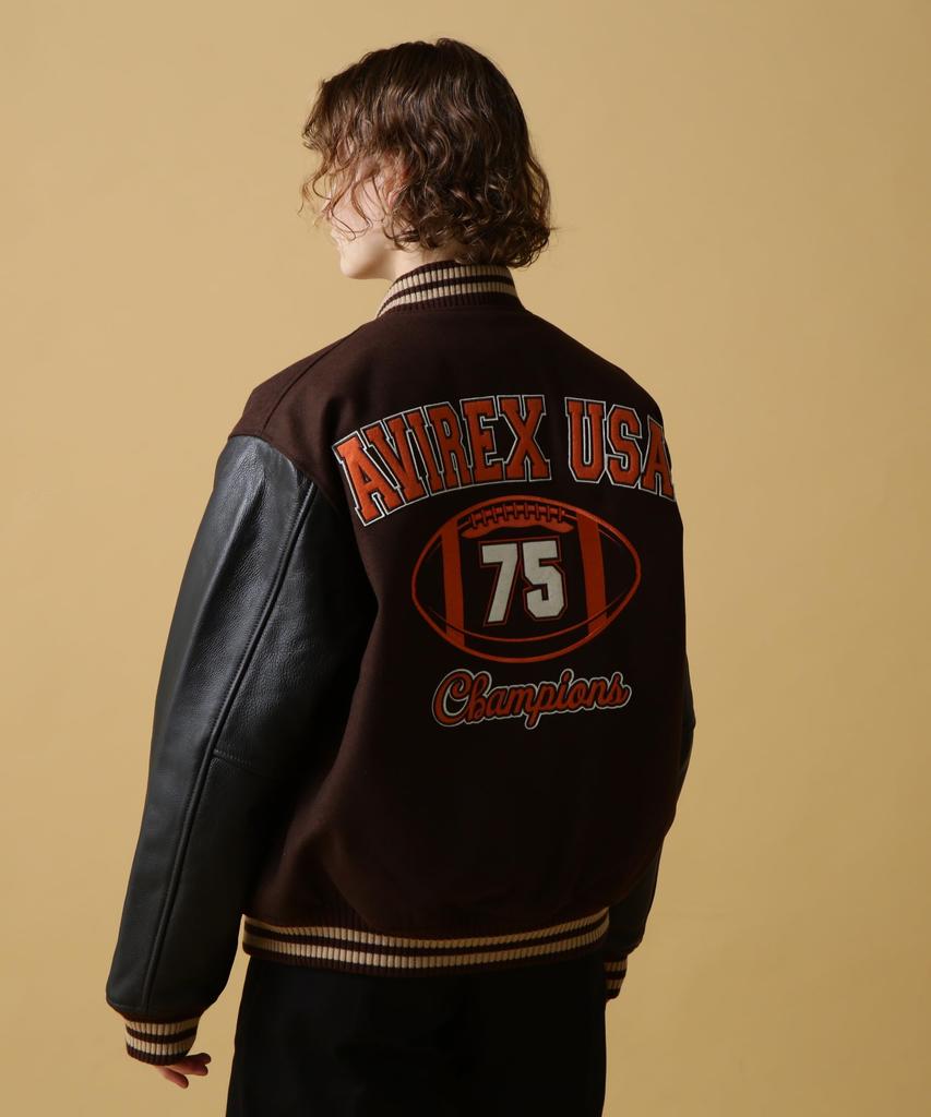 Ограниченная коллекция SKOOKUM VARSITY JACKET L 050 Коричневый [Avirex] WEB&DEPOT Мужская 783-4952054