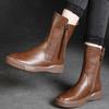 Boots for Women Genuine Leather Flat Boots Women's Autumn and Winter 2025 New Retro Medium Tube Casual Knight Boots Woman