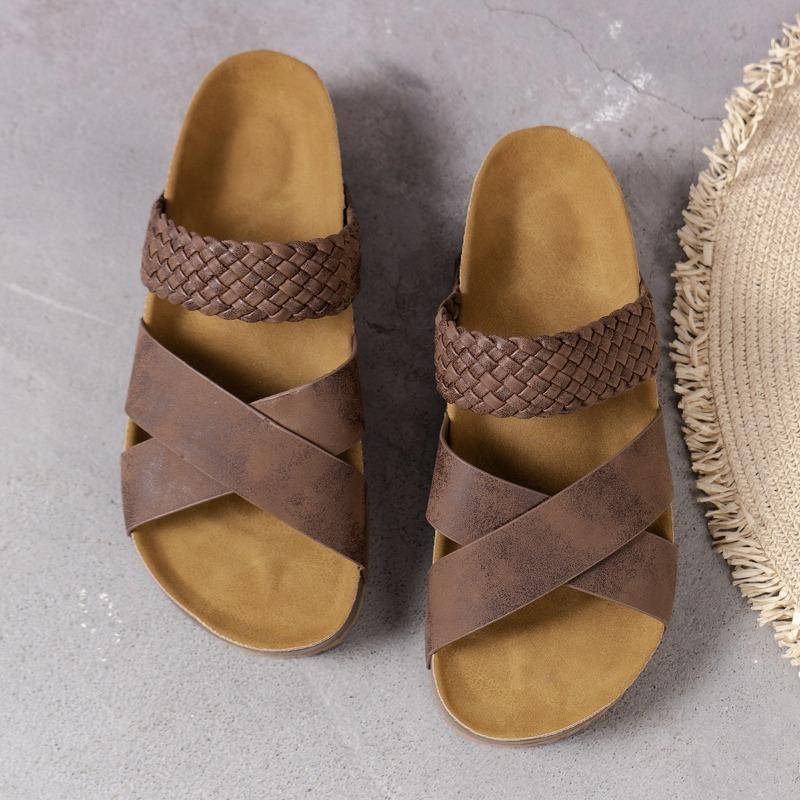 Женская обувь большого размера, пляжные женские тапочки с толстой подошвой, повседневные женские туфли с косым каблуком