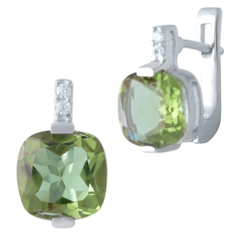 Серебряные серьги с Султанит султанитом 5.25ct (2019121)