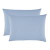 Set of 2 "Drift" Pure Cotton Dyed Washed Pillowcases 57 Threads/cm² All Sizes - Soft Blue - Pillowcases 50 X 70 Cm X 2