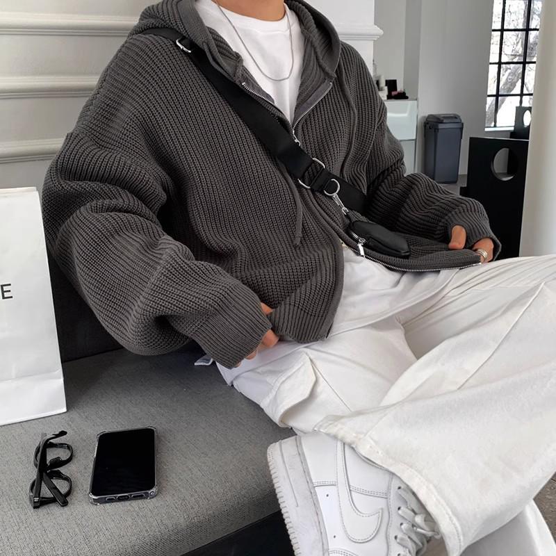 Мужской ретро вязаный кардиган - Осенний тренд, универсальный и утепленный свитер