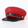 Модная унисекс берет темно-синяя шляпа однотонная женская мужская весенне-осенняя show-шляпа с логотипом якоря хлопковая с короткими полями женские кепки