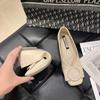 Fashion Round Toe Flat Shoes For Women Luxury Leather Casual Off-white Moccasins Flats Woman Footwear Stylish With Comfortable L Trend