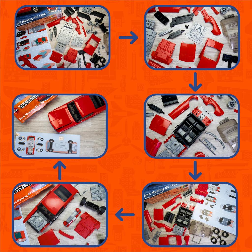 Airfix Quick Build Series Ford Mustang GT1968 окрашенный комплект для сборки блока QB6035 немасштабированный