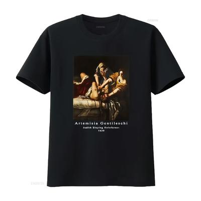 Артемизия Gentileschi Юдифь, обезглавливающая Олоферна Футболка Топ для мужчин и женщин винтажная Стиранная с принтом Унисекс