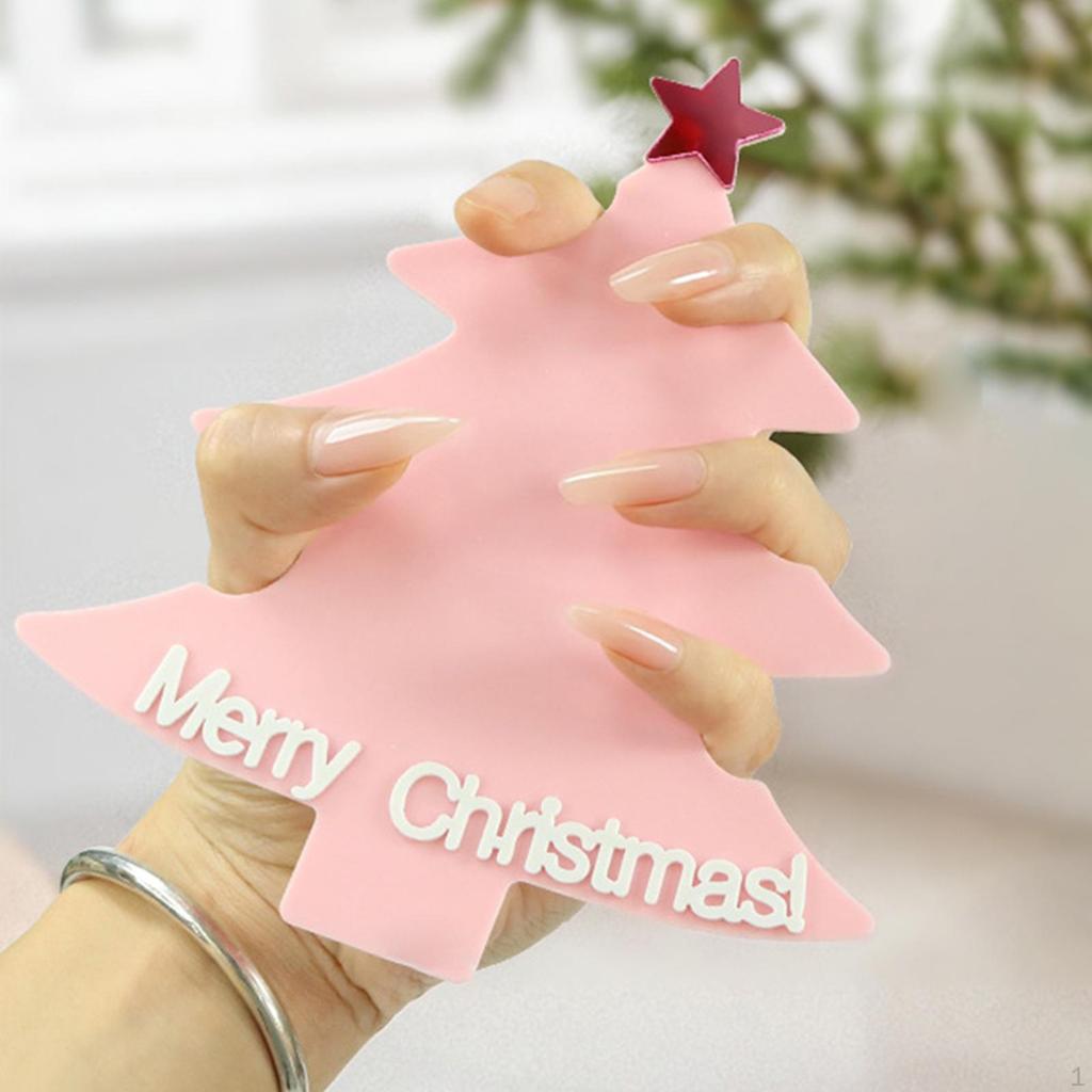Christmas Tree Shape Nail Photo Prop Multipurpose Modern Acrylic Art Display Props for Salon