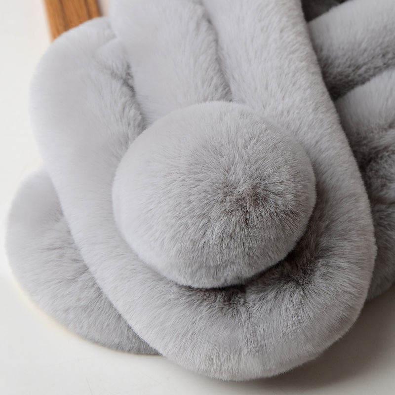 Rex Rabbit Fur Scarf Female Winter Korean Version of Wild Fur Rabbit Fur Collar Student Warm Cute Plush Scarf