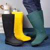 Мужские высокие резиновые сапоги Утолщенные матовые желтые резиновые сапоги Забродные сапоги Рабочие сапоги Водная обувь Мужские резиновые сапоги Сапоги для высокой воды
