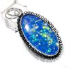 Подвеска из серебра 925 пробы с синим опалом и драгоценным камнем ручной работы 2,25 дюйма a3a02