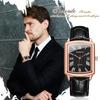 Square Watch with 3ATM Water Roman PU Leather Quartz Casual and Business Simple and Stylish Fashion Accessory Perfect Gift for and Day Men's Calendar,