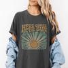 Here Comes The Sun Печатная женская футболка Весна-Лето Модный тренд Чистый хлопок Топ Нейтральная футболка с коротким рукавом