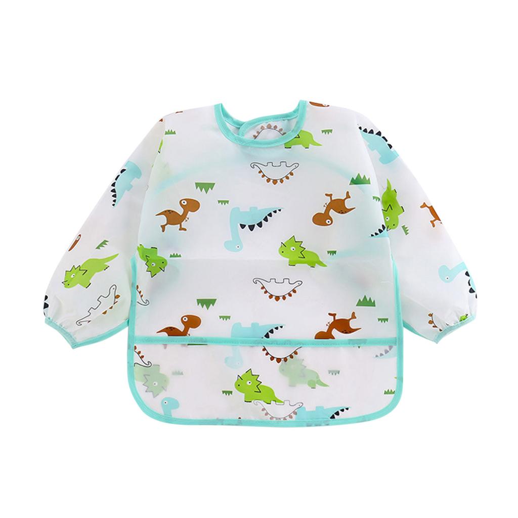 Детские нагрудники с длинными рукавами и водонепроницаемыми рукавами для малышей, мягкие мультяшные нагрудники для девочек и мальчиков