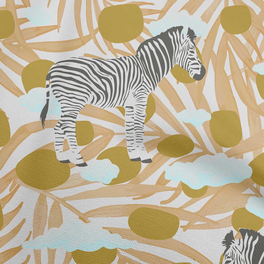 oneOone Cotton Flex Dark Teal Green Fabric Tropical Animal With Plam Leaf Dress Material Fabric Print Fabric By The Yard 40 Inch