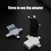 Micro Usb/usb2.0 Connectors X10 Model Plastic Metal 3-in-1 OTG Converter Adapter